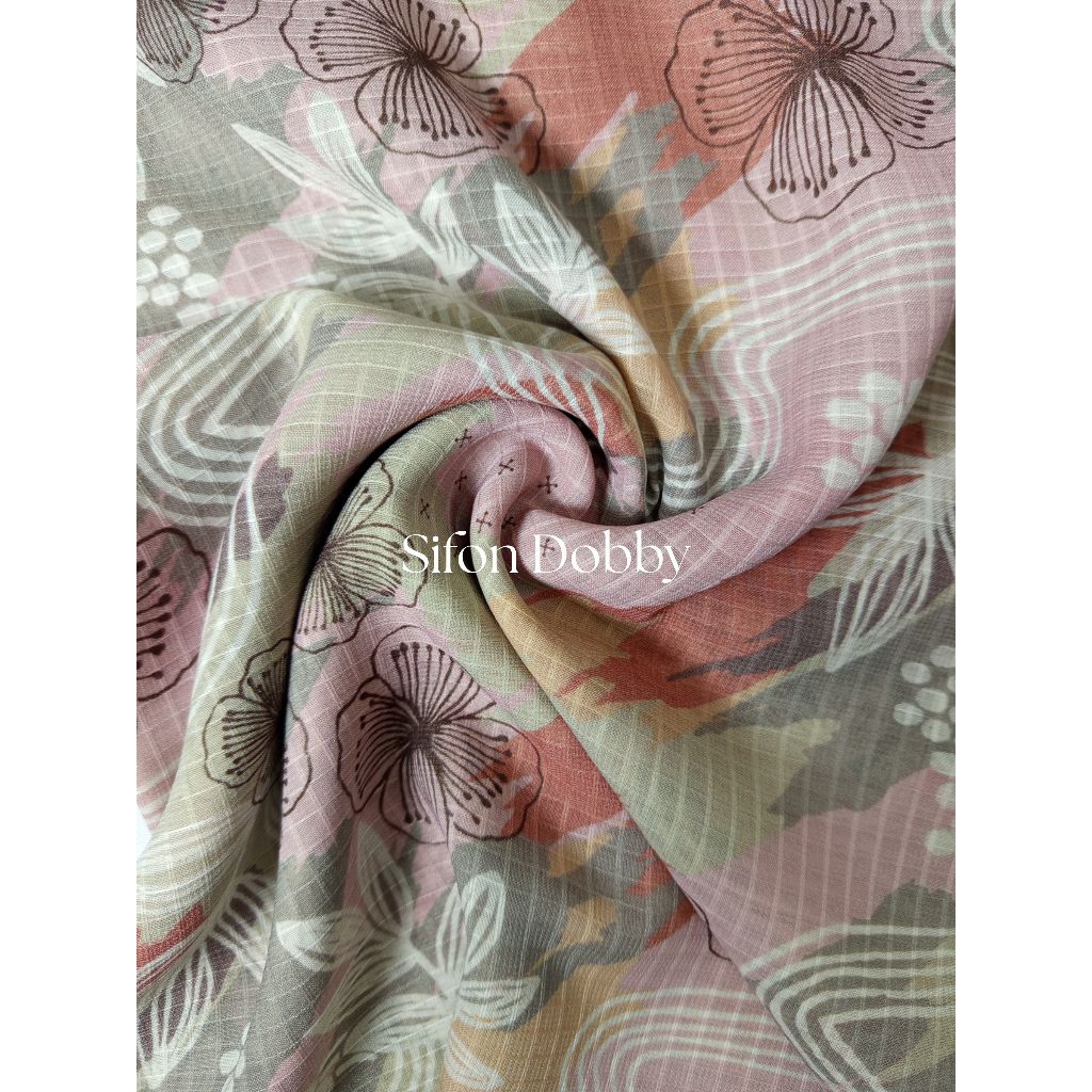 Kain Bahan Siffon Dobby Kotak/Zigzag 115cm (UNTUK KERUDUNG)