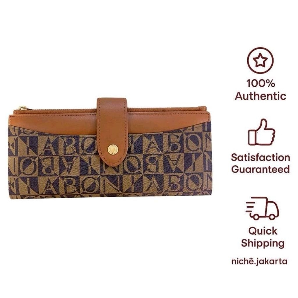 BONIA ADRIANA Monogram Large 2 Fold Long Wallet