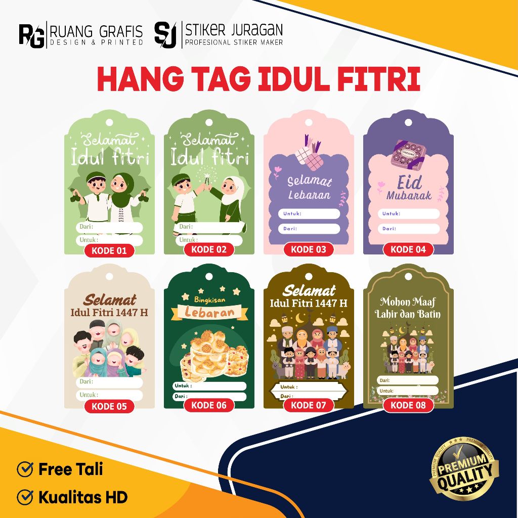 Hang Tag Idul Fitri Custom / Tag Idul Fitri (Custom) { Free Tali }