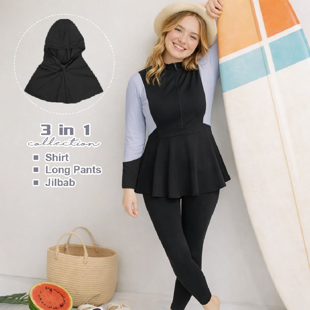 ( BIG SIZE ) BAJU RENANG WANITA / BAJU RENANG PEREMPUAN  / BAJU RENANG WANITA MUSLIMAH JUMBO FREE HI