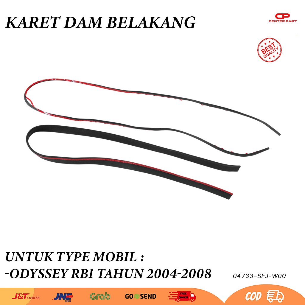 RMX Karet Dam Set Kaca Belakang Mobil Honda Odyssey RB1 2004 2005 2006 2007 2008