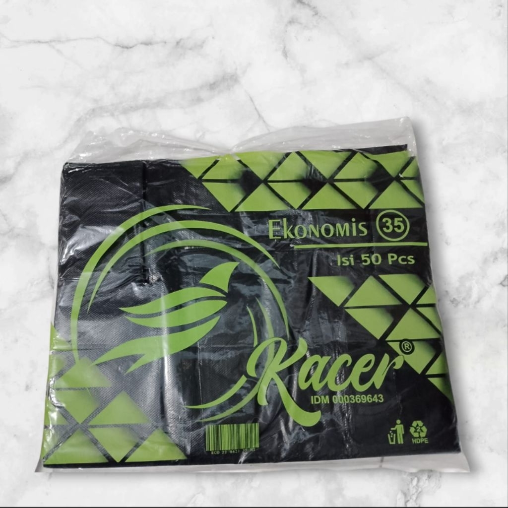 Kantong Plastik HD Hitam Kacer 35 Isi 50pcs