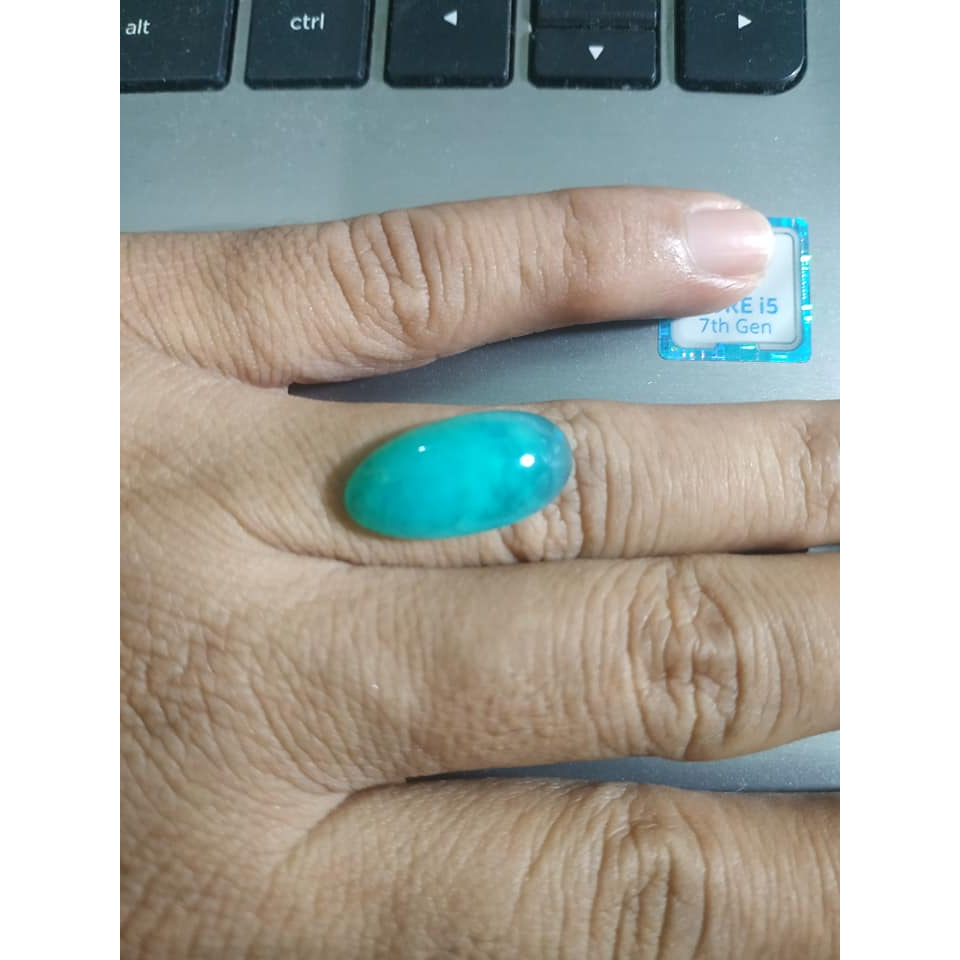 Batu Bacan Hijau Toska Natural Oval 22mm – Bacan Doko Kristal Bahan Cincin