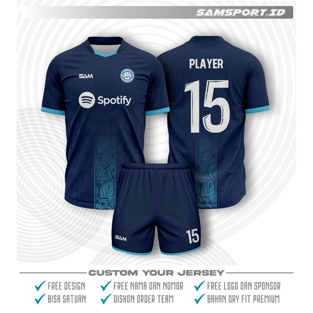Jersey Bola Custom/Jersey Custom Nama Sendiri/Jersey bola Custom Murah/Jersey Printing Futsal/Baju F