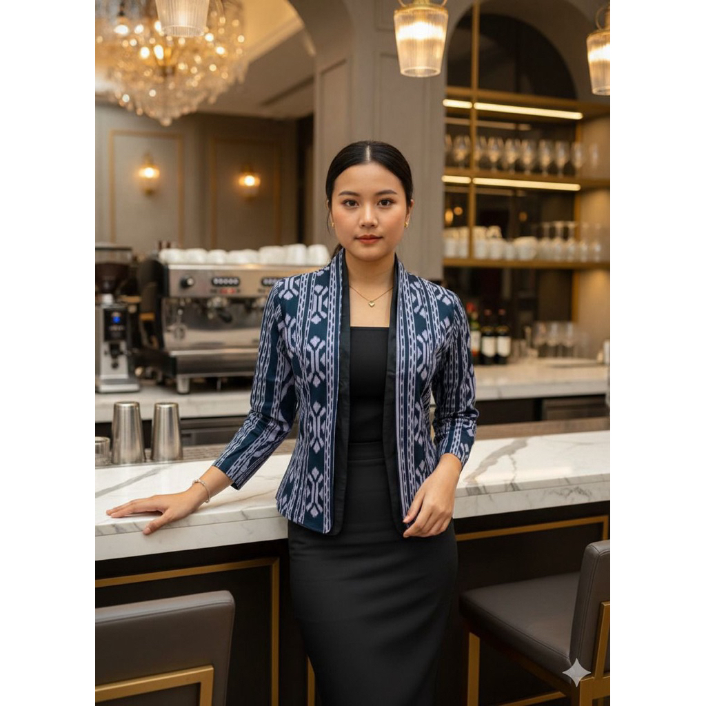 BLAZER WANITA MOTIF PASOLA DESIGN KHAS GALERY SITEGAS/ENDEK KHAS BALI