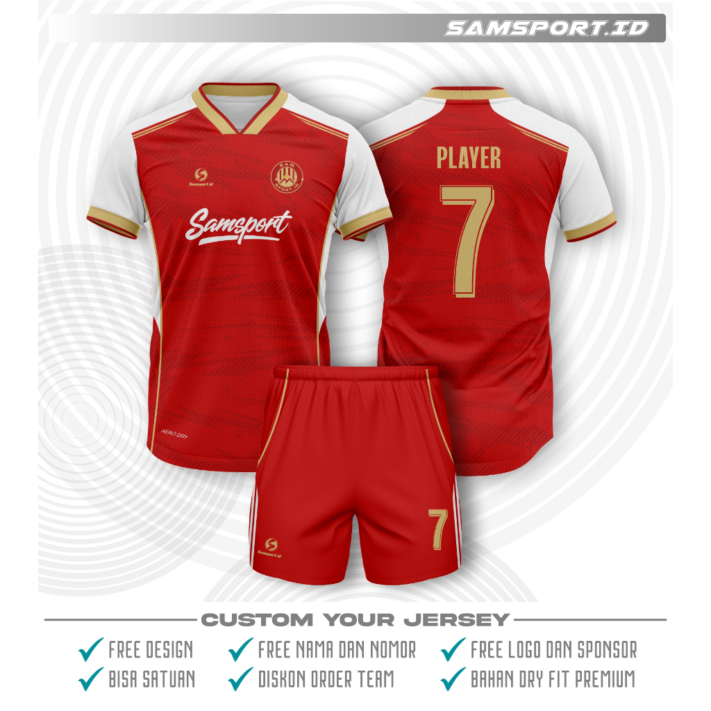 Jersey bola custom murah/Jersey custom nama sendiri/Jersey Printing Futsal/baju futsal custom
