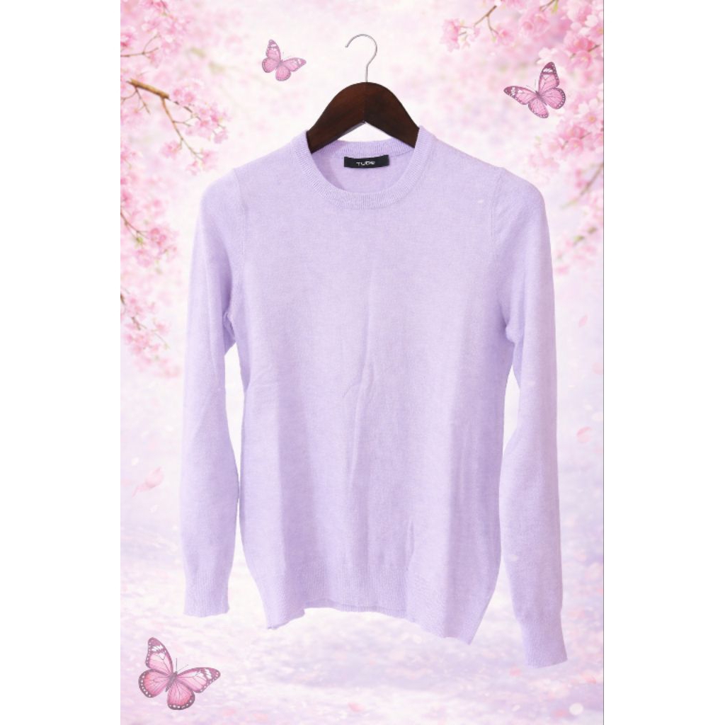 Sweater Atasan Wanita Rajut Ungu