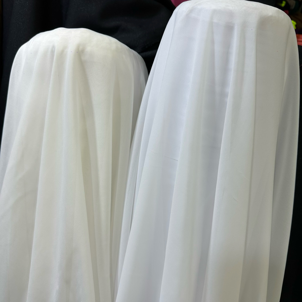 kain sifon polos putih bersih putih bw ( harga per meter )