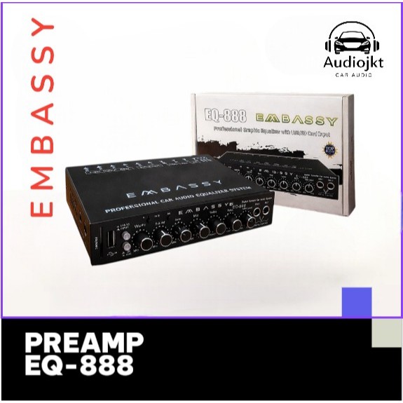 Parametrik preamp Embassy EQ-888 Bluetooth equalizer Parametrik Equalizer Plus MP3 Bluetooth Embassy