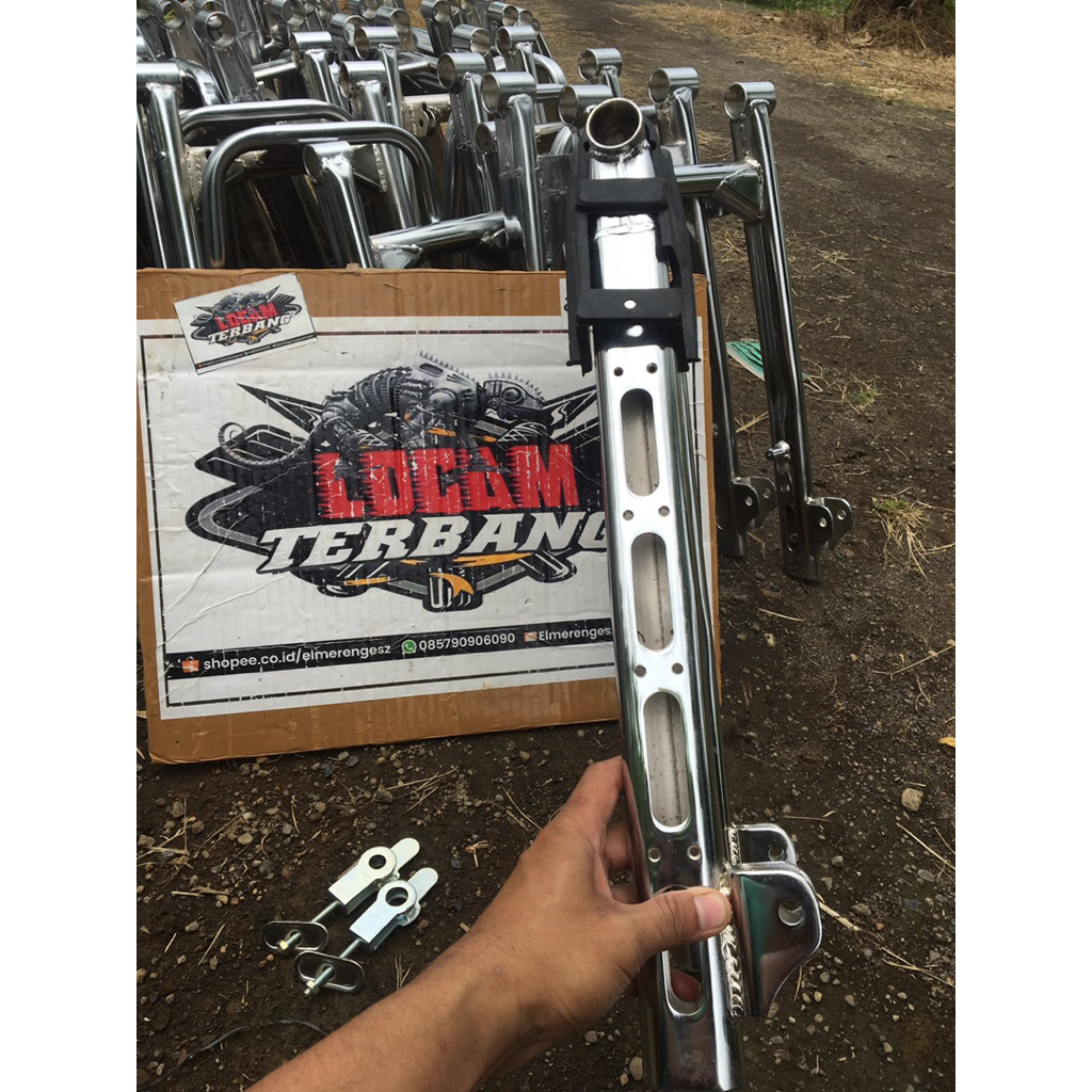 Swing Arm copy W175 Racing/coak PNP GL/GLmax/Mp Croum&Set Setelan Arm + karet pelindung Dettail khus