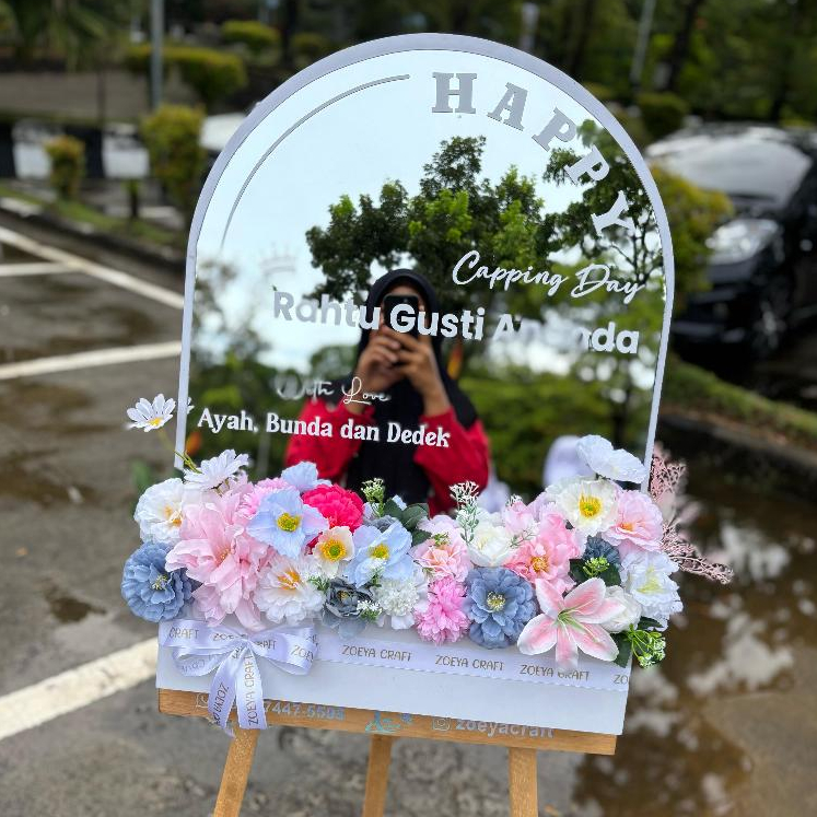 (PACKING KAYU) PAPAN MIRROR FLOWER BOX PVC BOARD