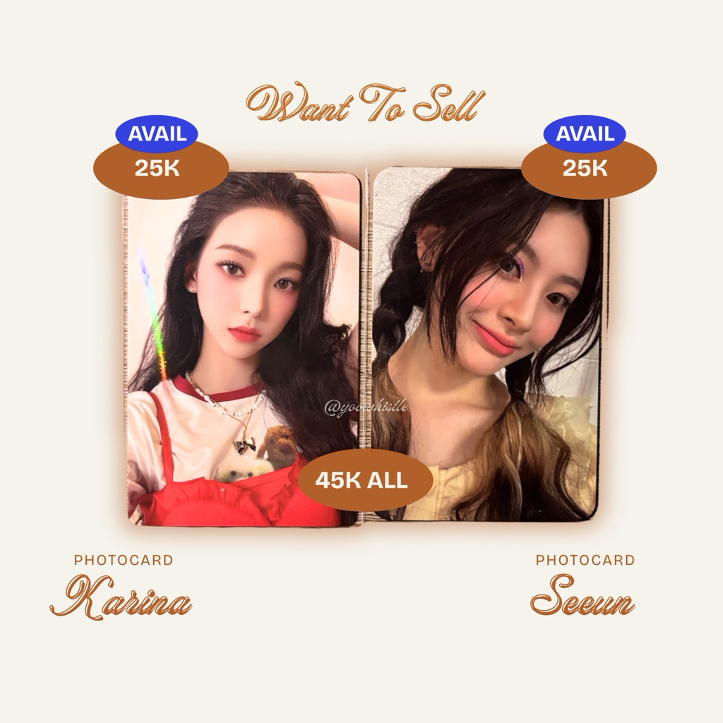 OFFICIAL PHOTOCARD SEEUN KEPANG APPMUS 1 & KARINA SG22 MURCE