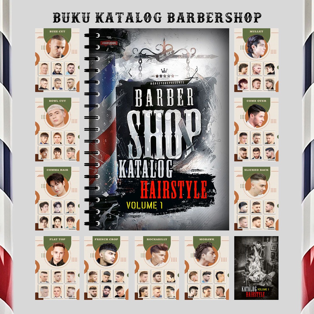 Buku Katalog Model Rambut Pria Dewasa Terbaik Barbershop Pangkas Rambut dan Salon - KH1