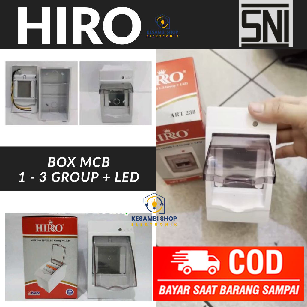 BOX MCB 1-3 GROUP HIRO DENGAN PENUTUP + LED INDIKATOR