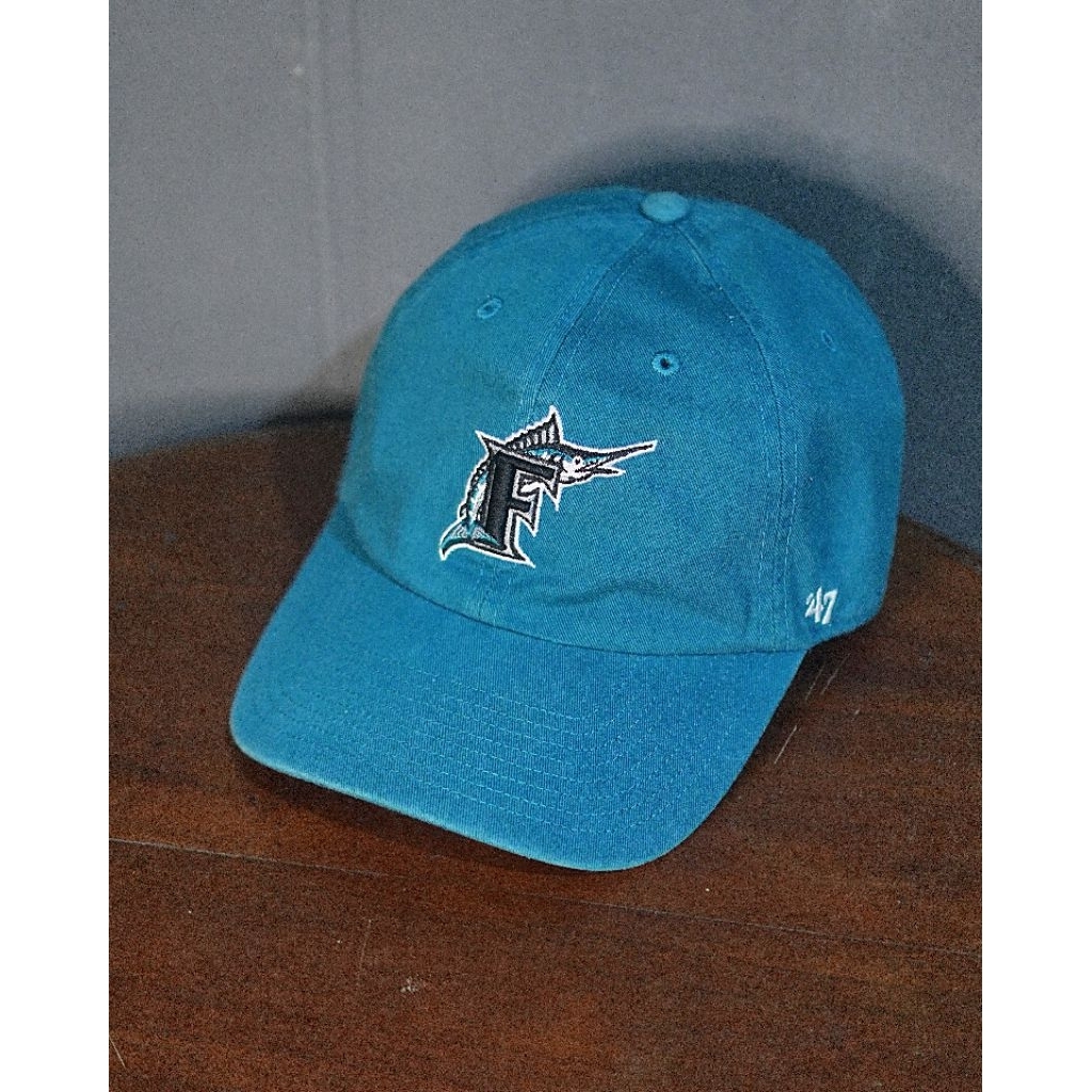 Topi Baseball Logo F "MLB FLORIDA MARLINS" Simple Cap Biru Tosca | 47 x COOPERSTOWN COLLECTION