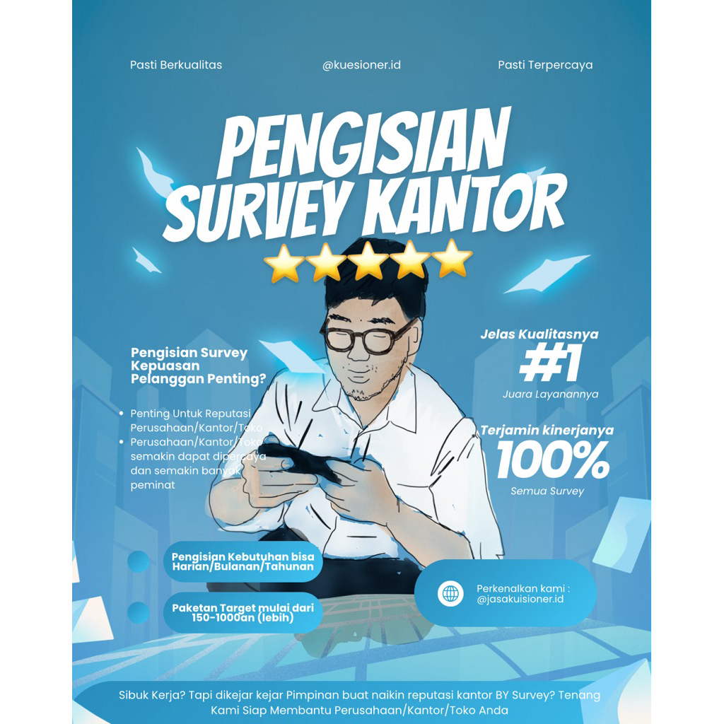 Pengisian Survey/Kuesioner/Kuisioner Penilaian Kepuasan Pelangganan dan layanan Kantor/Perusahaan-Ja