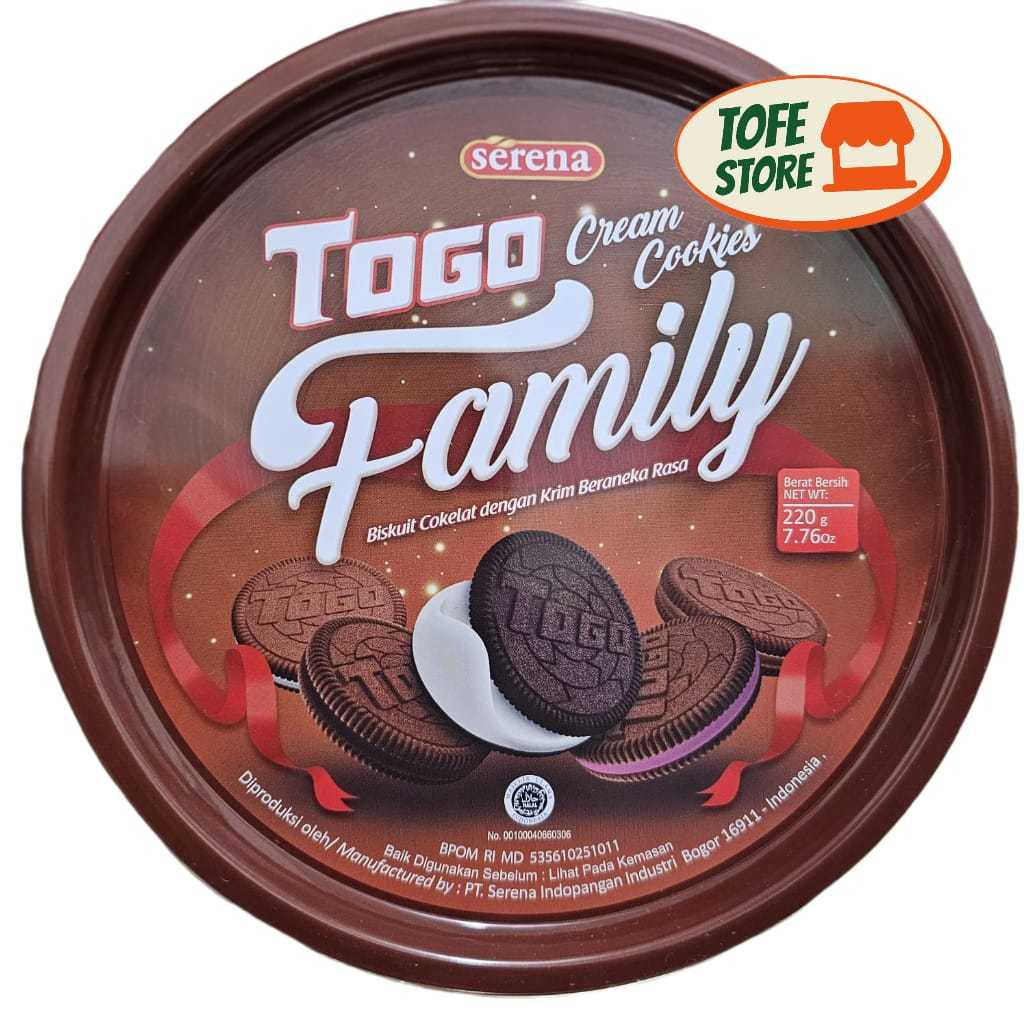 Serena Togo , togo family biskuit kaleng 220gr