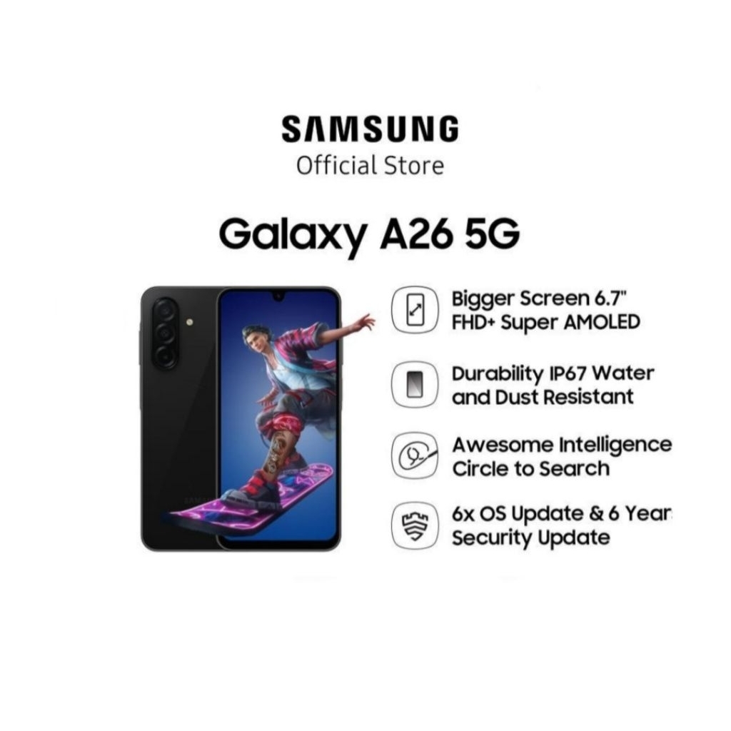 HP SAMSUNG GALAXY A26 5G LTE 8/256 GB - NEW SAMSUNG A 26 5G RAM 8GB ROM 256GB GARANSI RESMI