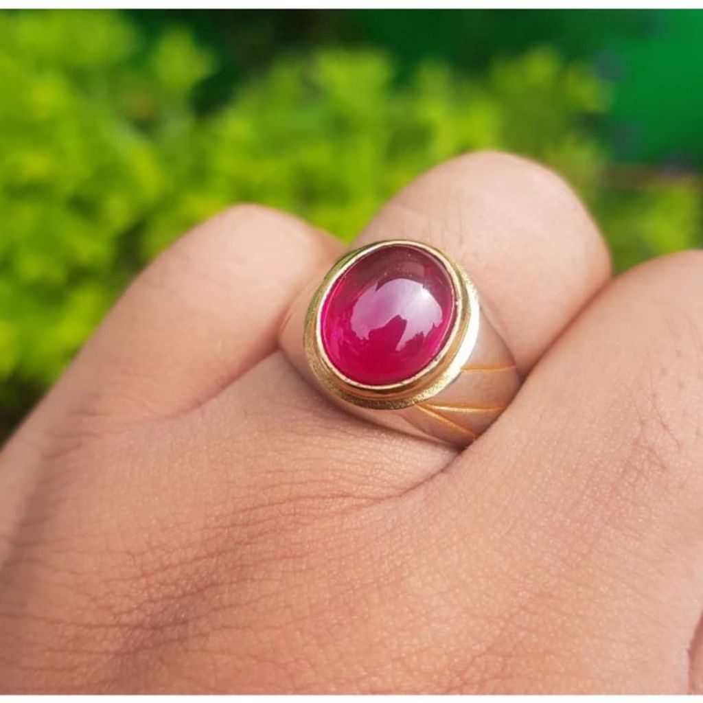 Cincin batu akik merah siam kalimantan minimalis