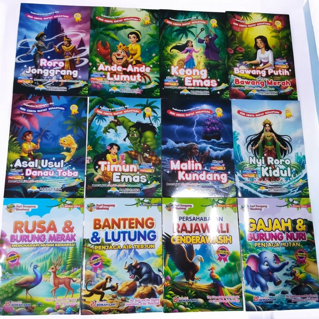 ( ORIGINAL ) BUKU CERITA ANAK DONGENG NUSANTARA CERITA BINATANG & CERITA RAKYAT / DUA BAHASA BILINGU