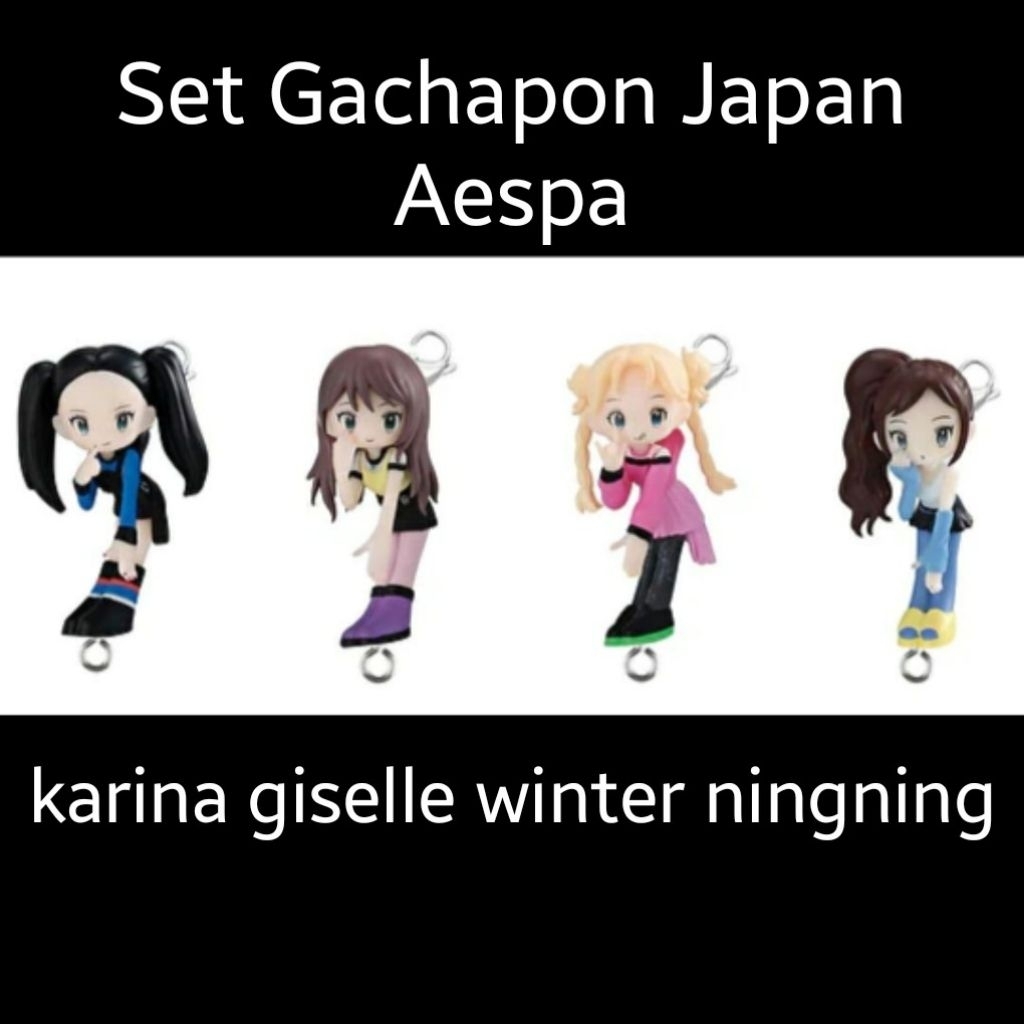 SET Aespa all member karina giselle winter ningning 4 pcs gachapon keyring clasp supernova spicy my 