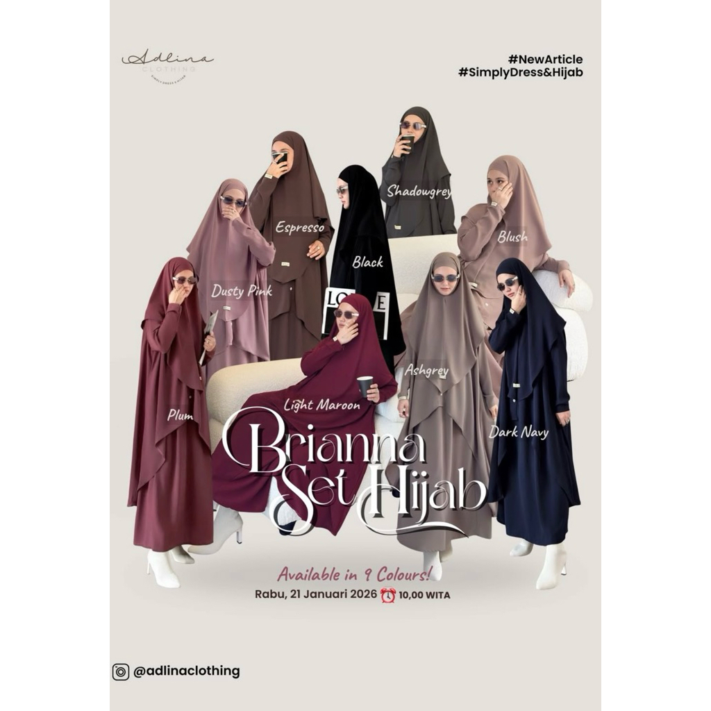 Brianna set hijab by : Adlina Clothing