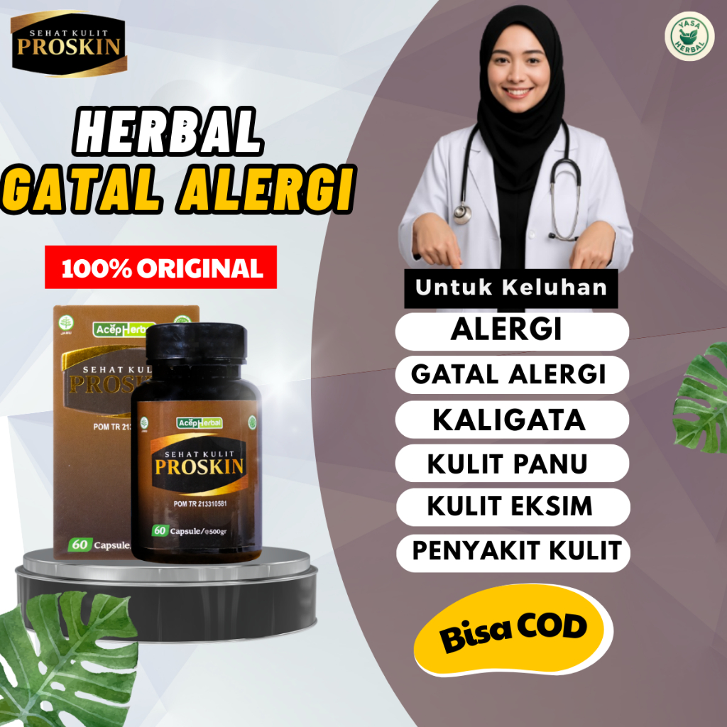Obat Alergi Gatal-Gatal Herbal Proskin Original Halal BPOM