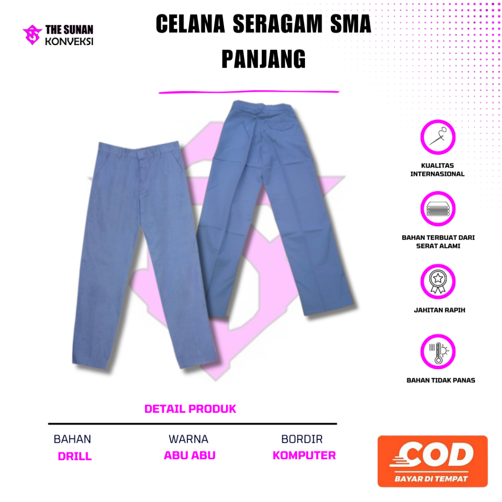 CELANA SERAGAM SMA PANJANG MURAH | CELANA SMA CELANA SERAGAM SMA MURAH BAHAN PREMIUM