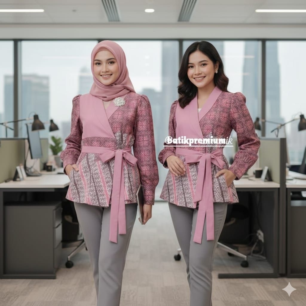 outer batik premium mix kain toyobo pink