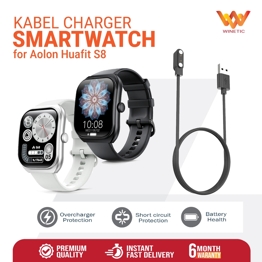 Kabel USB Charger Casan Smartwatch Jam Tangan Aolon Huafit S8 Magnetic Smart watch Type A Charging