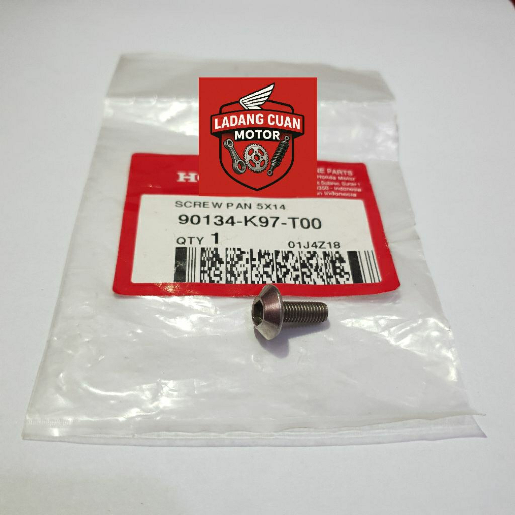 90134K97T00 SCREW PAN 5X14 BAUT FAIRING SAYAP BODY PCX 150 160 PNP BAWAAN PABRIK