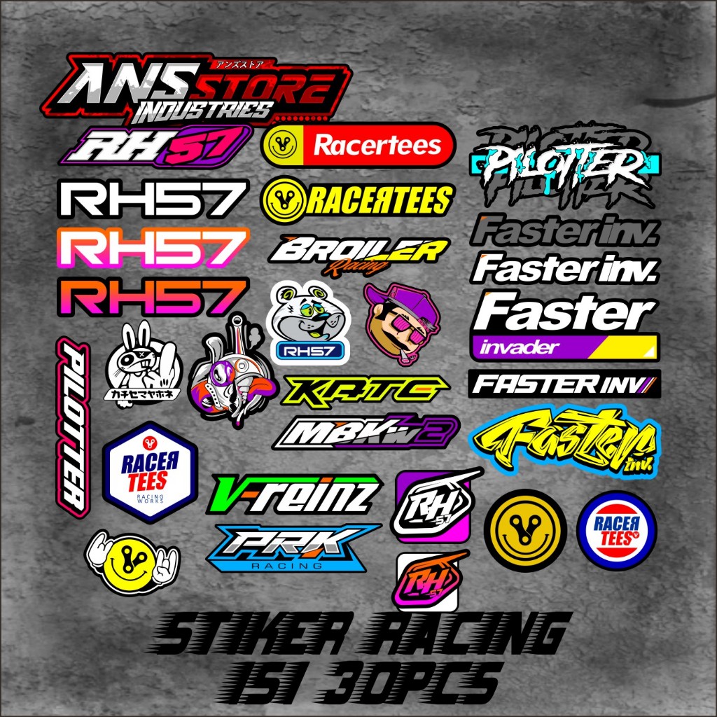 STIKER PAKET RACING BRAND STIKER PACK PAKETAN MURAH RACING BRAND