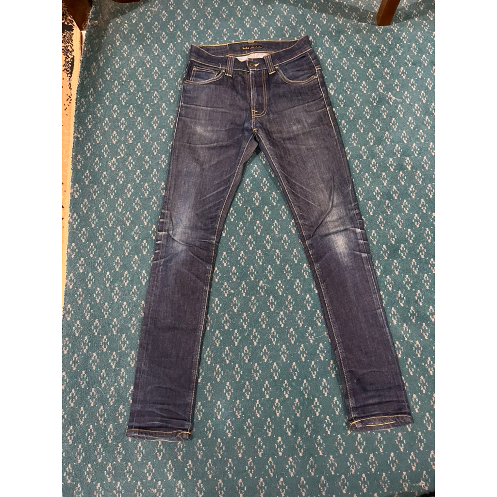 Celana Denim Nudie Jeans Tape Ted Skinny Blue Jeans