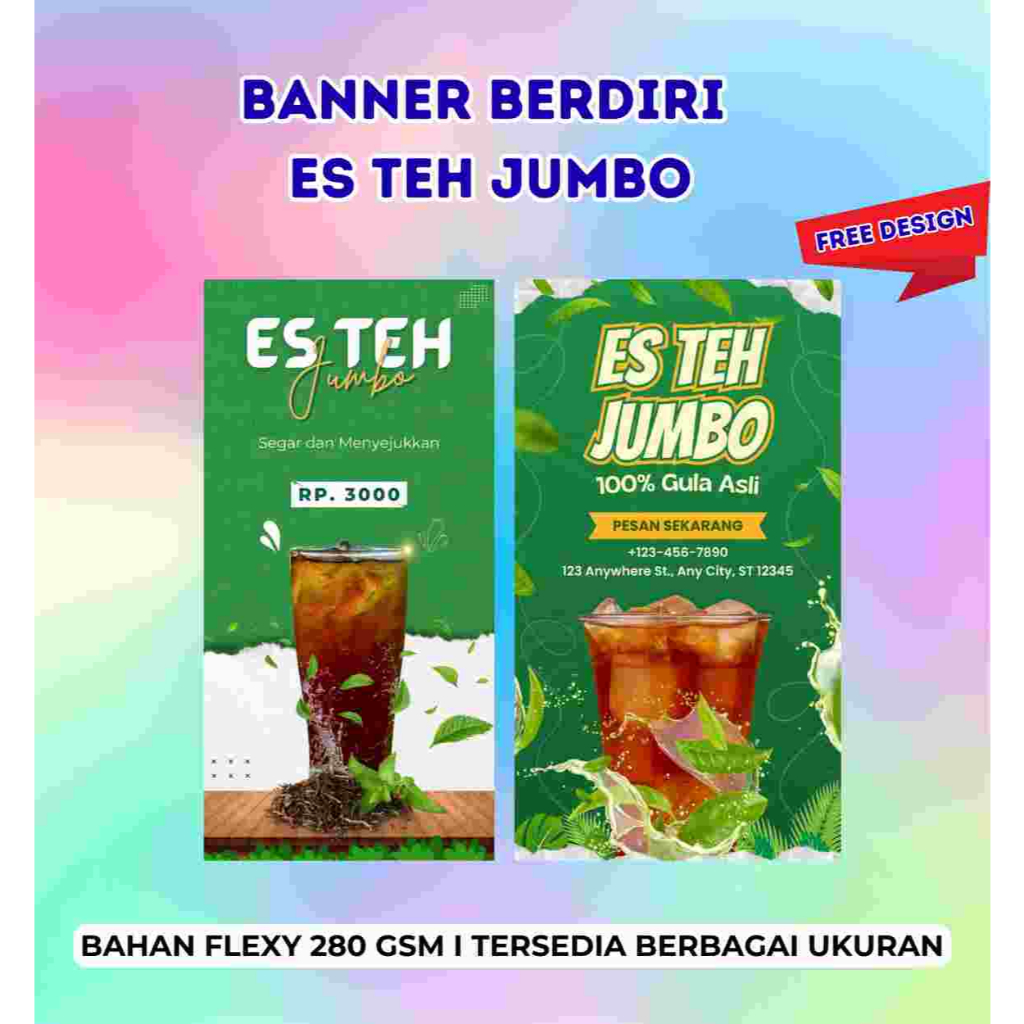 Cetak Spanduk Banner Es Teh Jumbo / Spanduk Es Teh Jumbo