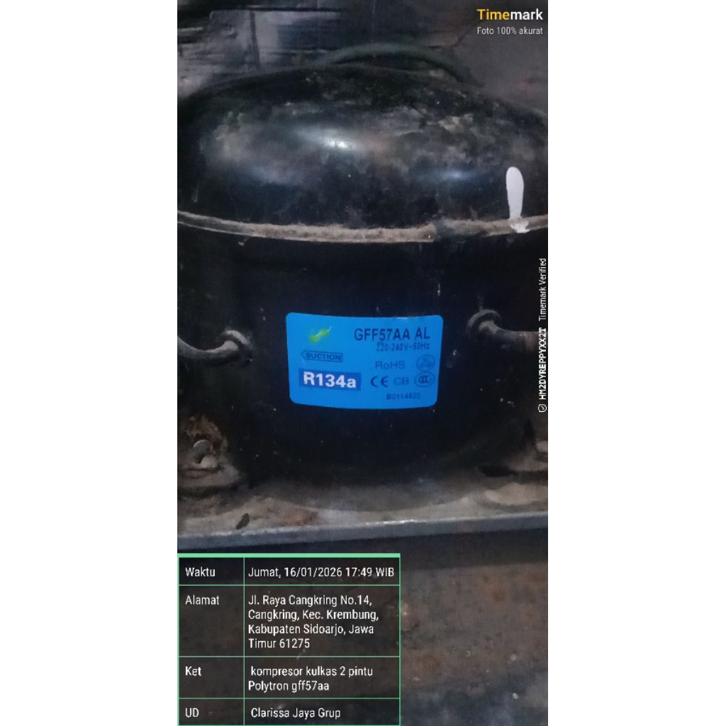 kompresor kulkas 2 pintu polytron GFF57AA