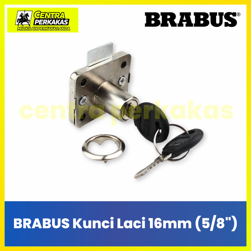Brabus Kunci Laci 16 mm High Quality - Cam Lock Kunci Lemari Kayu & Laci Meja Kerja