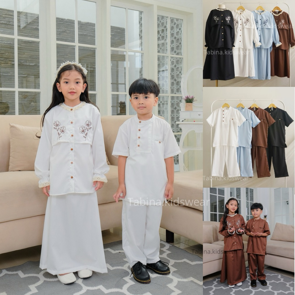TABINA KIDS WEAR - BAJU HARI RAYA BAJU LEBARAN PESONA RAYA SERIES BAJU COUPLE ANAK KOKO GAMIS ROK