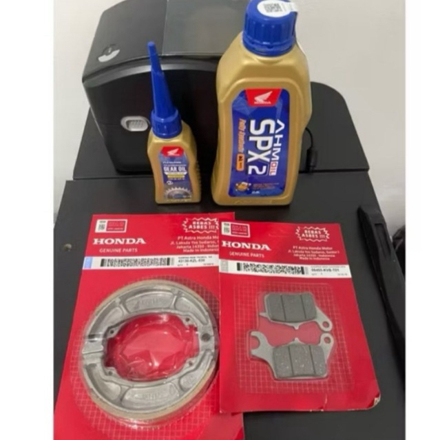 PAKET OLI SPX2 0.8L + OLI GARDAN SPX2+) KAMPAS REM DEPAN BELAKANG BEAT
