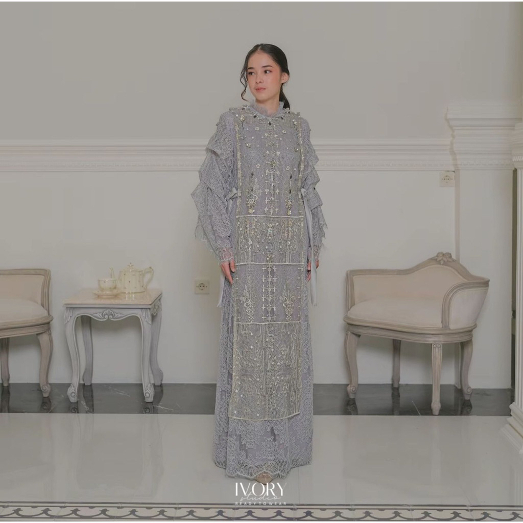 IVORY STUDIO READY TO WEAR ICE GREY DRESS