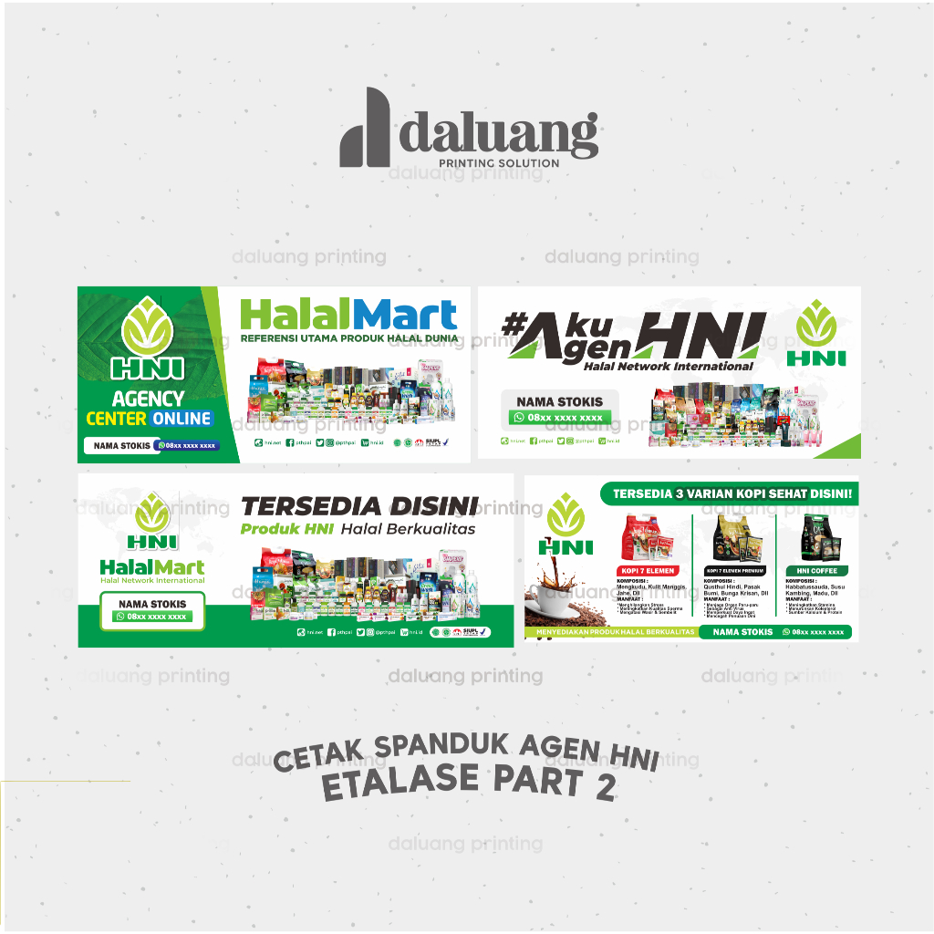 Spanduk X Banner Agen Stokiest HNI Halal Mart (Desain ukuran Besar Part 2)