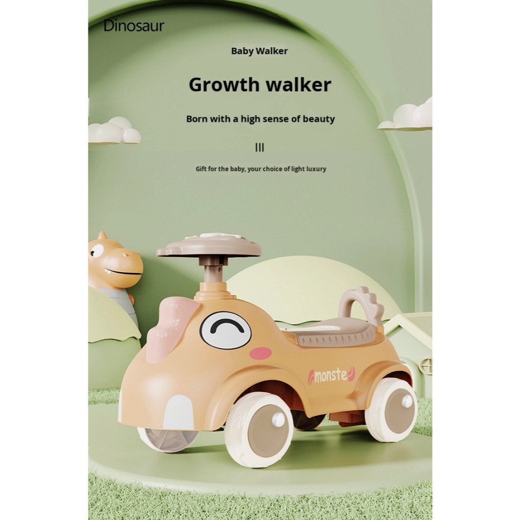 Ride On Anak bentuk Dino / Mobil Dorong Anak bentuk Dino dengan Lampu dan Musik / Dino Ride On denga