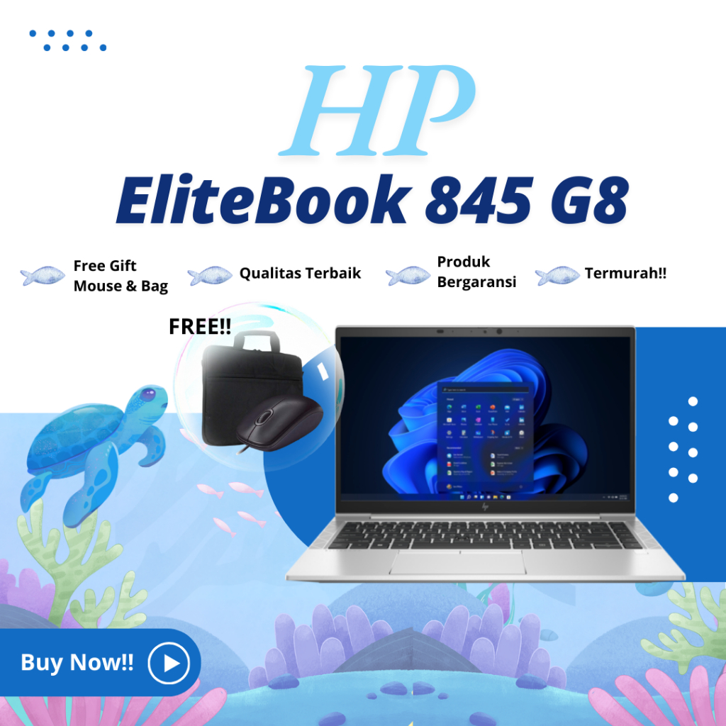 Sale Laptop HP Eltebook 845 G8 RYZEN 5 RAM 8GB/256GB SSD - Bergaransi