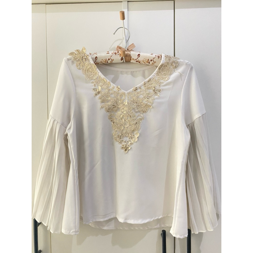 blouse putih raya / blouse putih lebaran