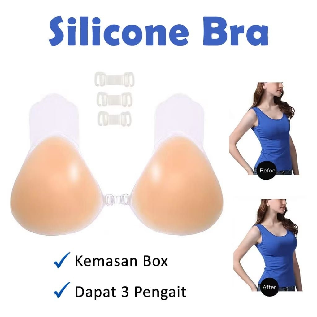 Silikon Bra Push Up Bra Tempel Tanpa Tali Wedding Invisible Push Up - BOX
