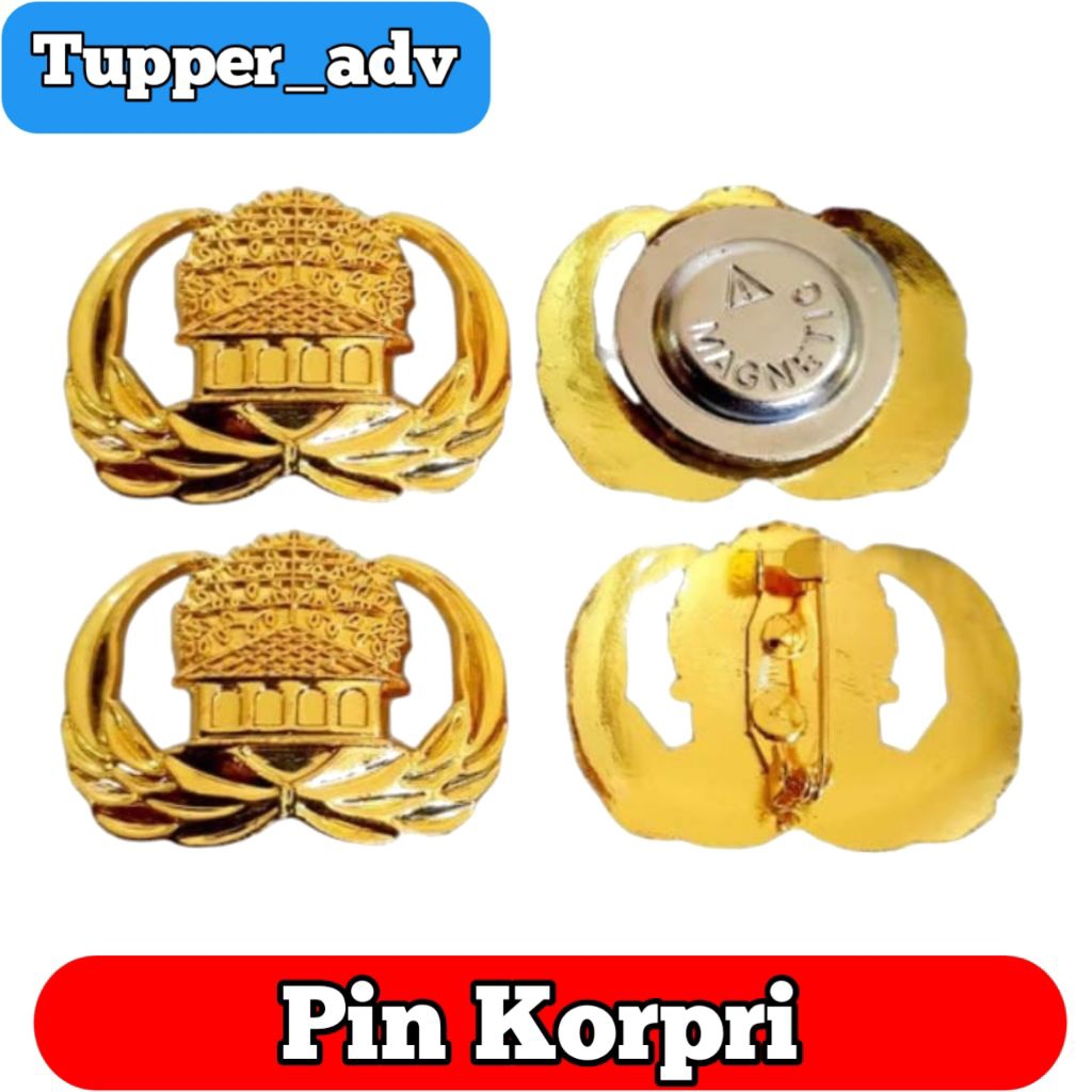 Pin Korpri ASN Peniti Magnet / Pin Lencana Korpri Premium / Pin Korpri Magnet / Pin Korpri Peniti