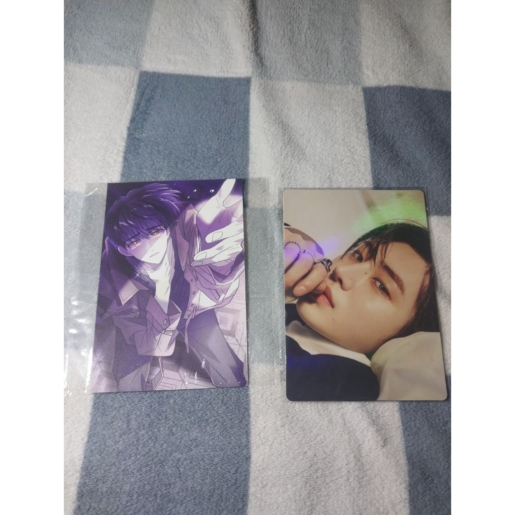 HOLOGRAPHIC PHOTO FRAME ENHYPEN SUNGHOON POB WEVERSE & POSTCARD DARK MOON HELI (HEESEUNG)
