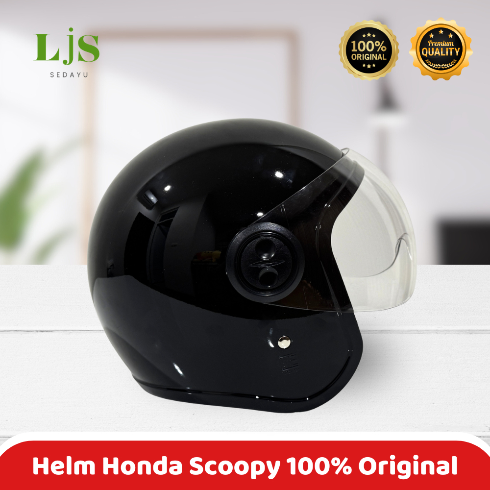 Helm Honda Scoopy Half Face Classic Glossy Black – Stylish, Ringan & Nyaman Dipakai Harian