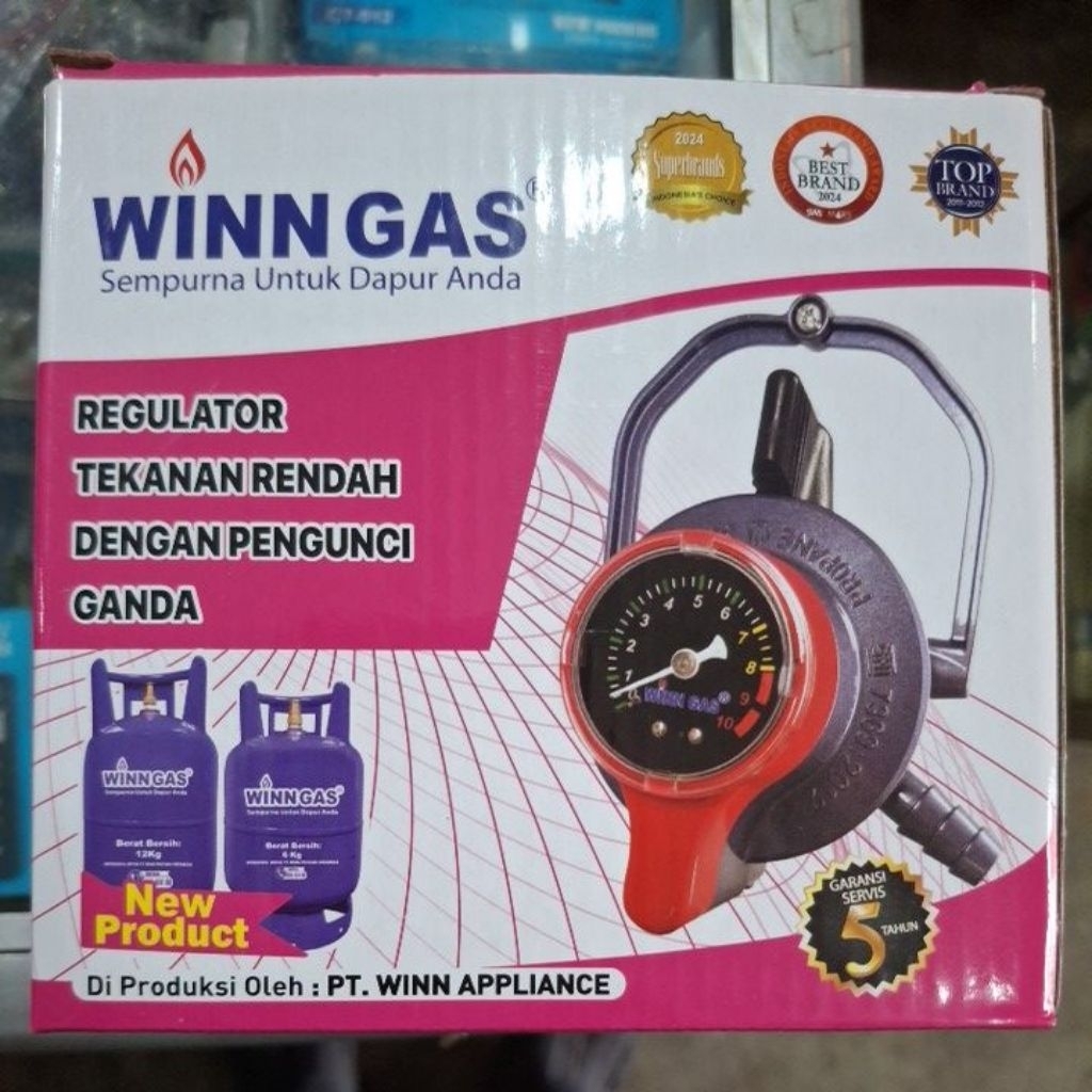winn gas regulator dengan pengunci ganda