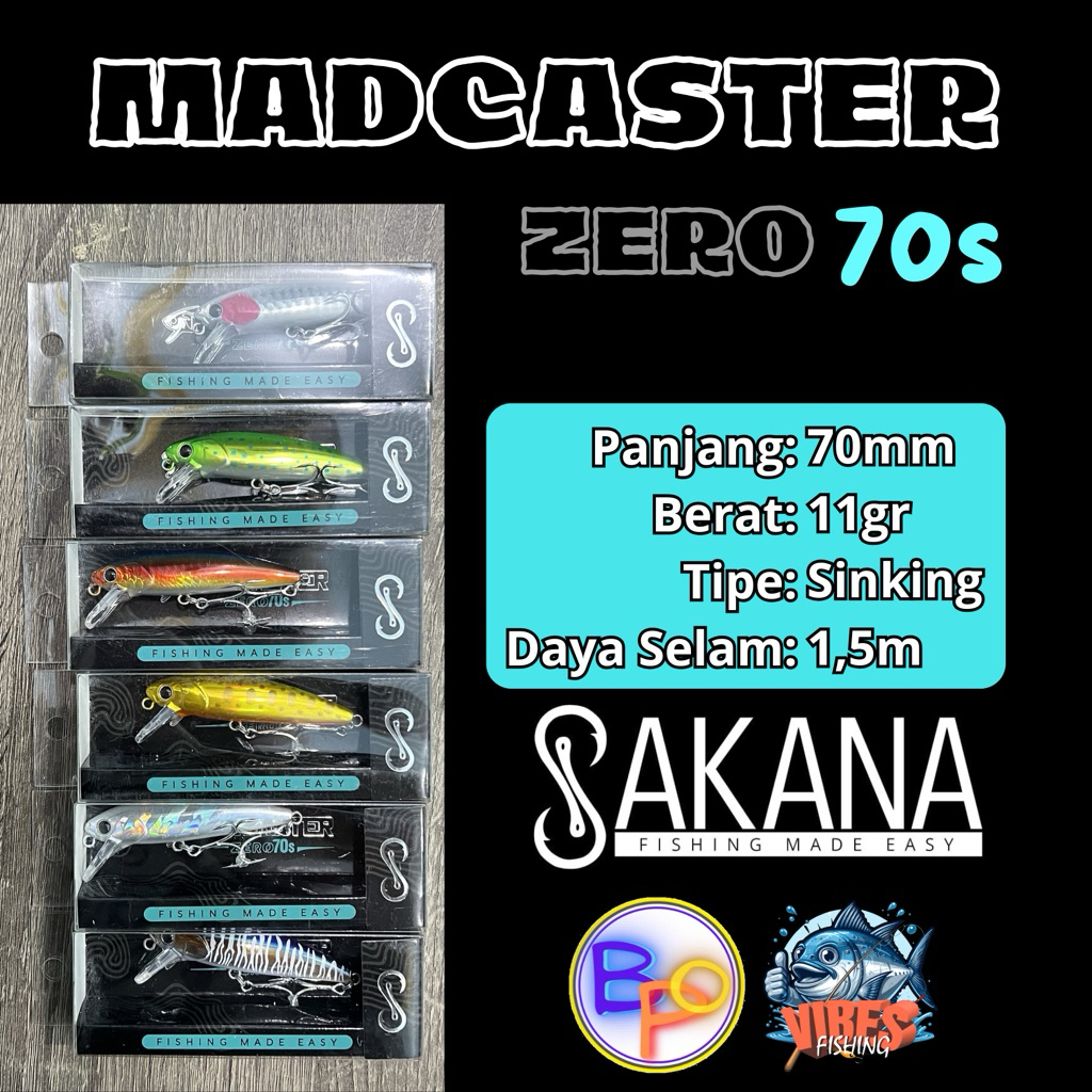 Lure SAKANA MADCASTER Zero70s Minnow Umpan Pancing
