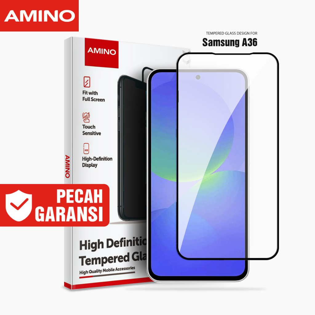 AMINO Tempered Glass 5D Untuk Samsung A36 Fullcover Premium Glass Full Screen